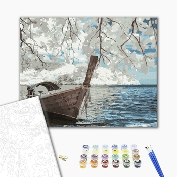 Картина по номерам Кораблі, автомобілі та літаки - Човен на березі