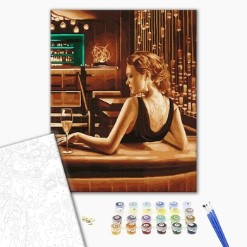 Картина по номерам Люди на картинах - Леді за барною стійкою
