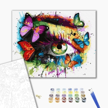 Картина по номерам Поп Арт - Погляд метеликом