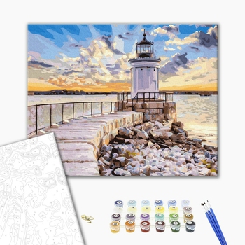 Картина по номерам Пейзажі - Маяк в сонячному сяйві