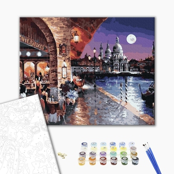 Картина по номерам Города - Вечірня кав'ярня Венеції