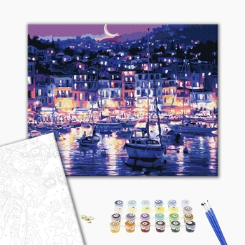 Картина по номерам Пейзажі - Вогні нічного побережжя
