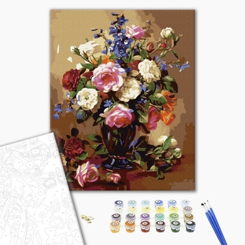 Картина по номерам Квіти - Багатий кольоровий букет