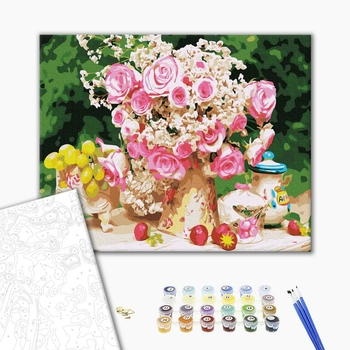 Картина по номерам Квіти - Садові троянди