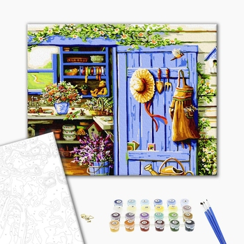 Картина по номерам Пейзажі - Двері в садовий будиночок