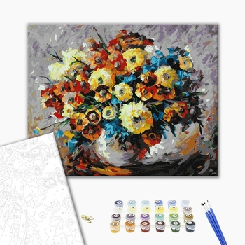 Картина по номерам Квіти - Букет масляними фарбами