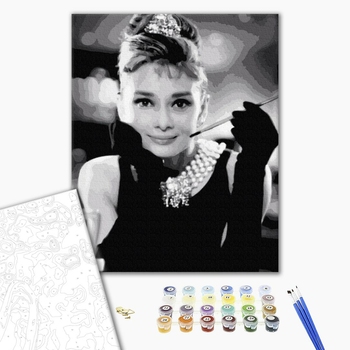 Картина по номерам Люди на картинах - Розкішна Одрі Хепберн