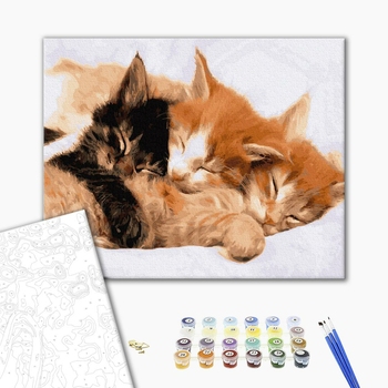 Картина по номерам Тварини, птахи та риби - Сплячі котики