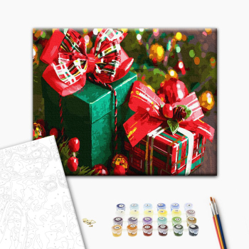 Картина по номерам Затишок, зима, Новий рік, Різдво - Новорічні подарунки