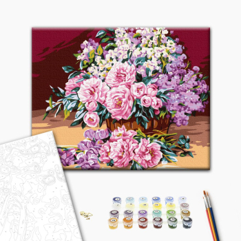 Картина по номерам Квіти - Ніжний рожевий букет