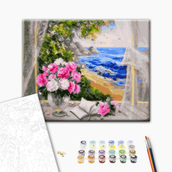 Картина по номерам Квіти - Квіти біля моря
