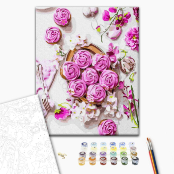 Картина по номерам Натюрморти - Рожеві бізе