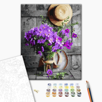 Картина по номерам Квіти - Скромний букет в скляній вазі