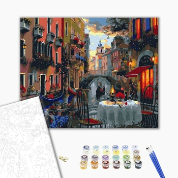 Картина по номерам Города - Вуличне кафе в Венеції
