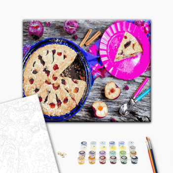 Картина по номерам Натюрморти - Сливовий пиріг