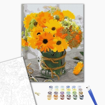 Картина по номерам Квіти - Маленький жовтий букет