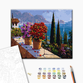 Картина по номерам Пейзажі - Сад з пейзажним видом