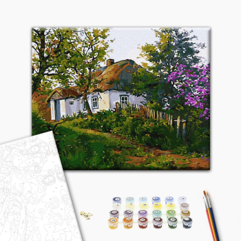 Картина по номерам Українські міста та ландшафти - Сільська хатина