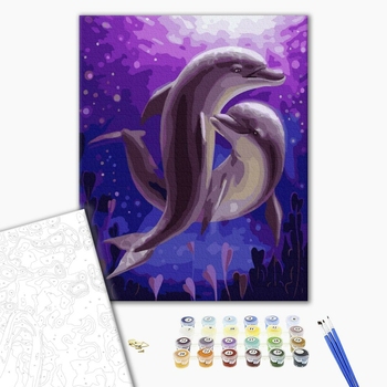 Картина по номерам Тварини, птахи та риби - Танок дельфінів