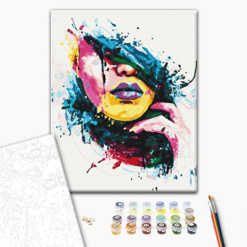 Картина по номерам Поп Арт - Дівчина у фарбах