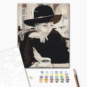 Картина по номерам Люди на картинах - Леді з кавою