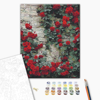 Картина по номерам Квіти - Квіти біля будинку