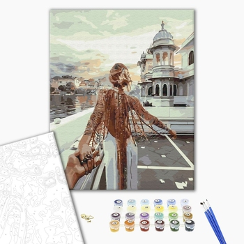 Картина по номерам Люди на картинах - Йди за мной.Озеро Удайпур