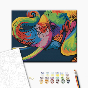 Картина по номерам Поп Арт - Райдужний слон