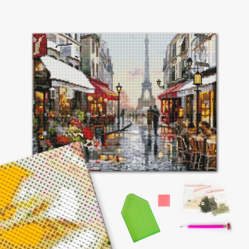 Алмазна мозаїка 40х50 - Дощовий Париж