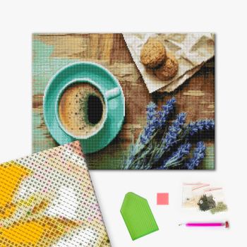 Алмазна мозаїка 40х50 - Сніданок з ароматом лаванди