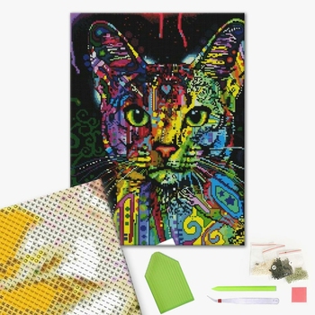 Алмазна мозаїка 40х50 - Барвистий кіт