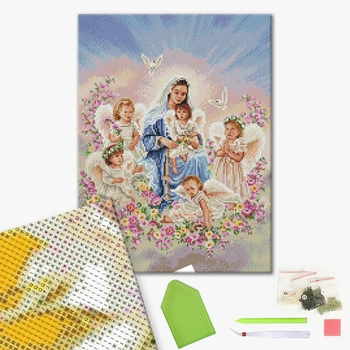 Алмазна мозаїка 40х50 - Богородиця з ангелами