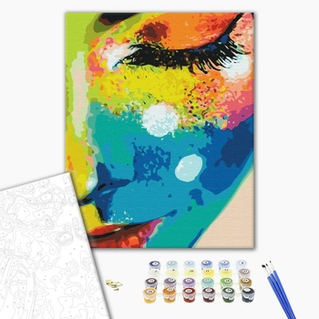 Картина по номерам Поп Арт - Жінка в фарбах