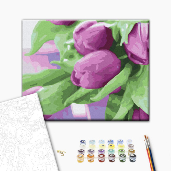 Картина по номерам Квіти - Тюльпаны на столе