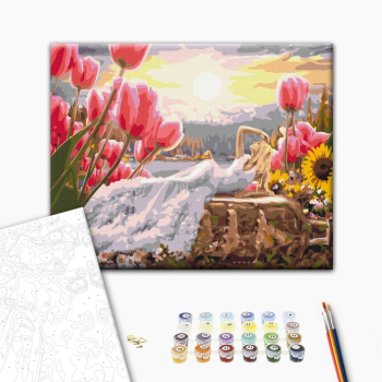 Картина по номерам Люди на картинах - Дюймовочка в білому