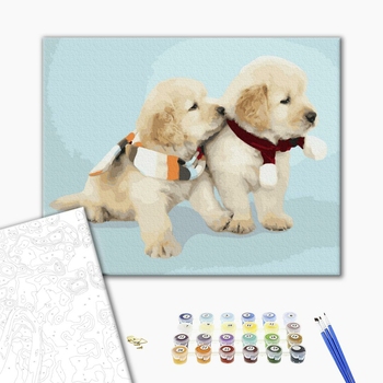 Картина по номерам Тварини, птахи та риби - Милі собачки