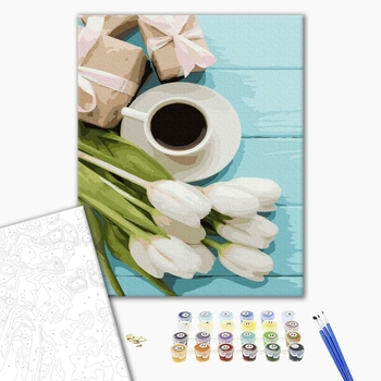 Картина по номерам Натюрморти - Тюльпани до кави