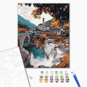 Картина по номерам Пейзажі - Замок біля ріки