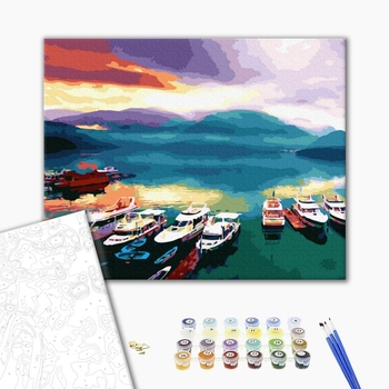 Картина по номерам Кораблі, автомобілі та літаки - Кораблі на заході