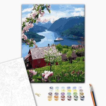 Картина по номерам Пейзажі - Будиночок на краю світу