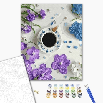 Картина по номерам Натюрморти - Фіалкова кава