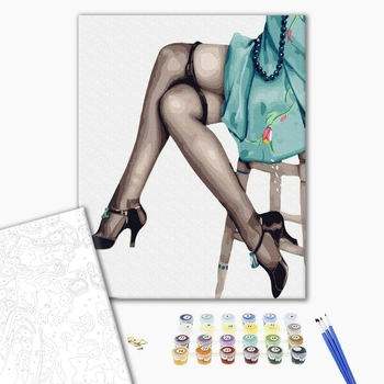 Картина по номерам Люди на картинах - Ніжки кокетки