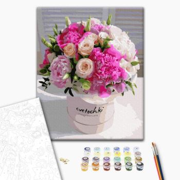 Картина по номерам Квіти - Букет рожевої краси