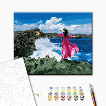 Картина по номерам Люди на картинах - Мандрівниця біля моря