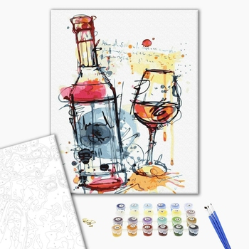 Картина по номерам Поп Арт - Арт з вином