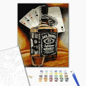 Картина по номерам Чоловічі - Стаканчик віскі за каре