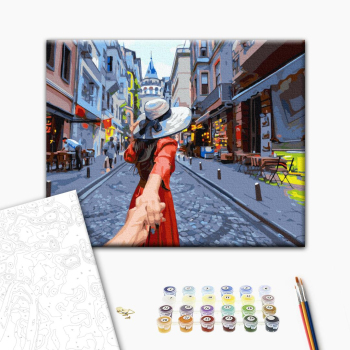 Картина по номерам Люди на картинах - Мандрівниця на прогулянці