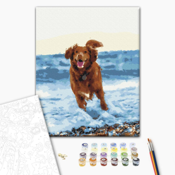 Картина по номерам Тварини, птахи та риби - Собачка в морі