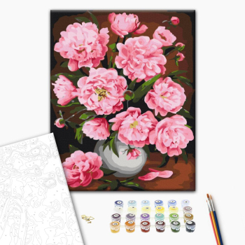 Картина по номерам Квіти - Піони весною