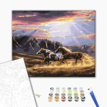 Картина по номерам Тварини, птахи та риби - Дикі скакуни